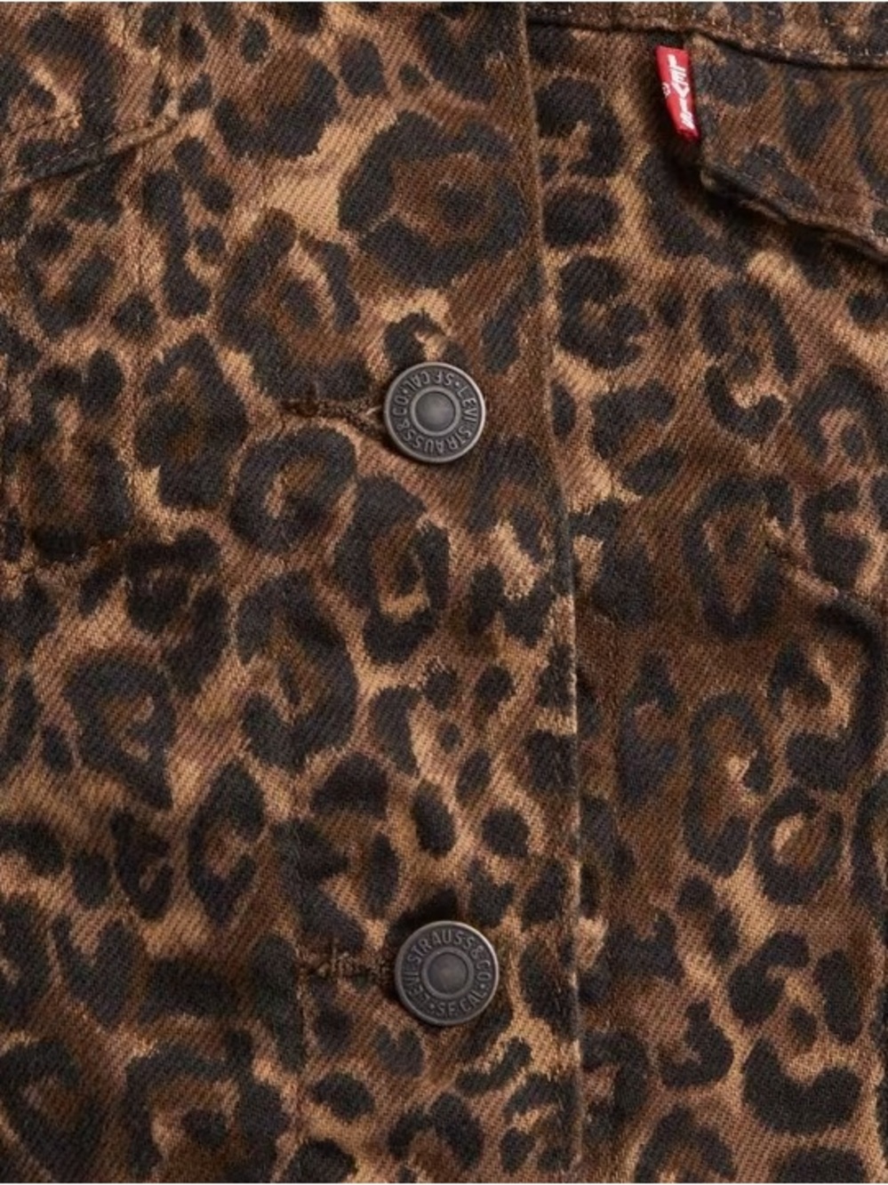 *NWT* Levi's Strauss Leopard Print Denim Trucker Jacket - Picture 4 of 4